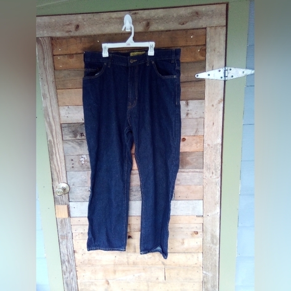 Men's Real Ranch Dark Denim Blue Jeans Size 38x30 Western - Picture 1 of 2